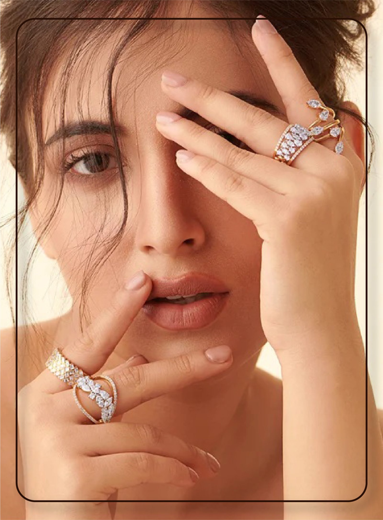 Model wearing jewelry